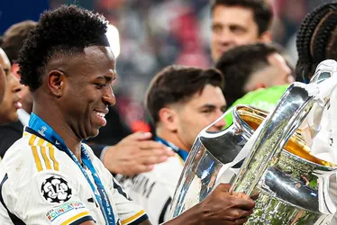 Imagem ilustrativa da imagem Vini festeja segundo gol em finais de Liga dos Campeões: 'Real pagou pouco por mim'