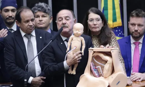 
          Imagem ilustrativa da imagem Deputado encena aborto em ato contra método de interrupção legal da gravidez
          