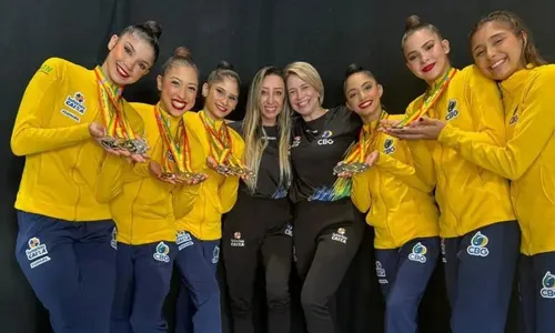 
          Imagem ilustrativa da imagem Ginástica Rítmica fatura 1º ouro de 2024 em etapa da Copa do Mundo
          