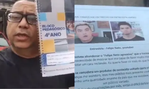 
          Imagem ilustrativa da imagem Homem vira réu após xingar Felipe Neto ao vê-lo em apostila de escola
          