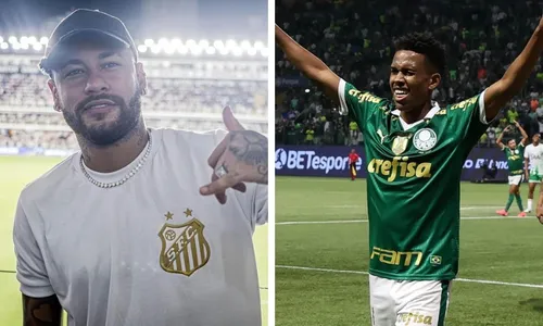 
          Imagem ilustrativa da imagem Neymar elogia Estêvão, do Palmeiras, e projeta: 'Vai ser um gênio'
          