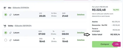 
          Imagem ilustrativa da imagem Voos de Vitória por apenas R$ 305 (ida e volta) no feirão de passagens aéreas
          