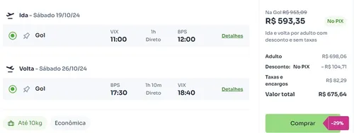 
          Imagem ilustrativa da imagem Voos diretos de Vitória para Porto Seguro por R$ 675 (ida e volta) no feirão
          