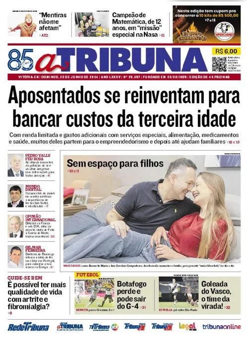 Imagem ilustrativa da imagem Confira os destaques do Jornal A Tribuna deste domingo