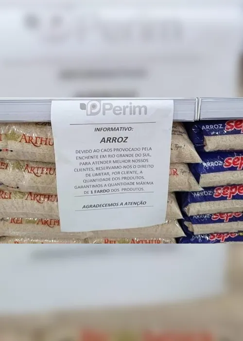 Imagem ilustrativa da imagem Supermercados do ES limitam compra de arroz após tragédia no Rio Grande do Sul