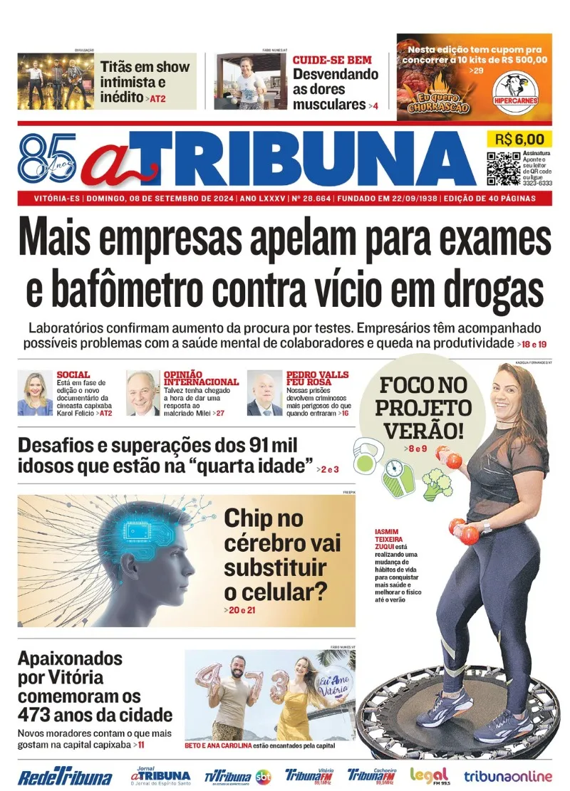 Imagem ilustrativa da imagem Confira os destaques do jornal A Tribuna deste domingo