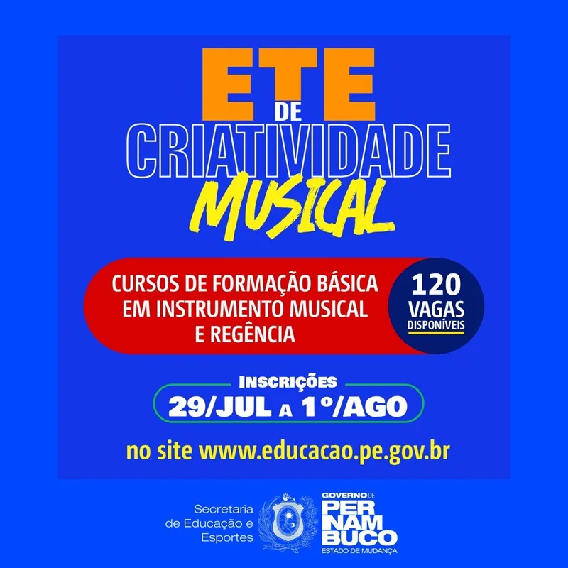 Imagem ilustrativa da imagem Inscrições abertas para cursos de Formação Básica em Instrumento Musical e Regência