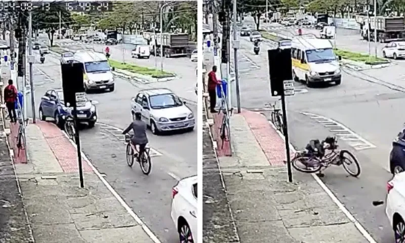 Imagem ilustrativa da imagem Ciclista é atropelada por carro desgovernado na Serra