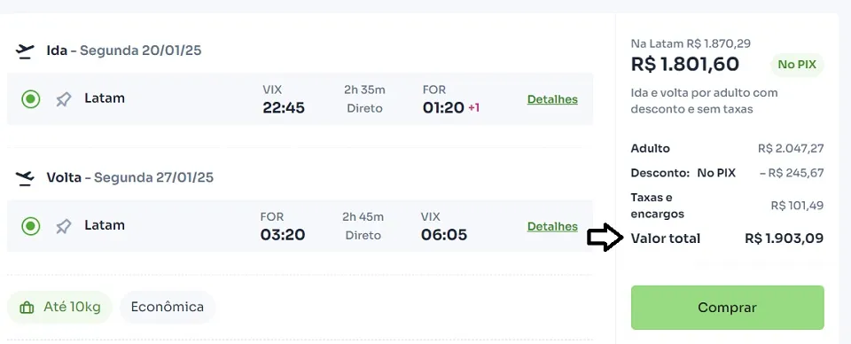 Imagem ilustrativa da imagem Latam começa a vender os voos diretos de Vitória para Fortaleza; veja o valor