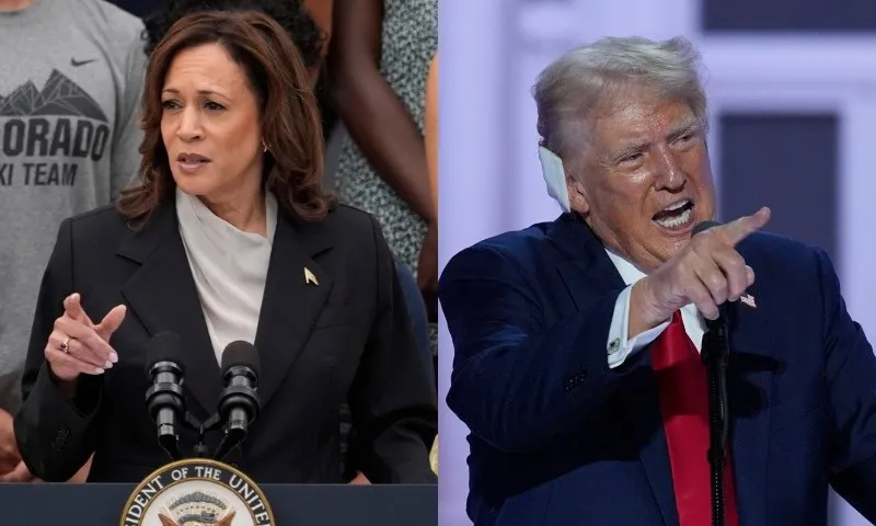 Imagem ilustrativa da imagem Pesquisa de intenção de voto aponta Kamala Harris com 44%, e Trump com 42%