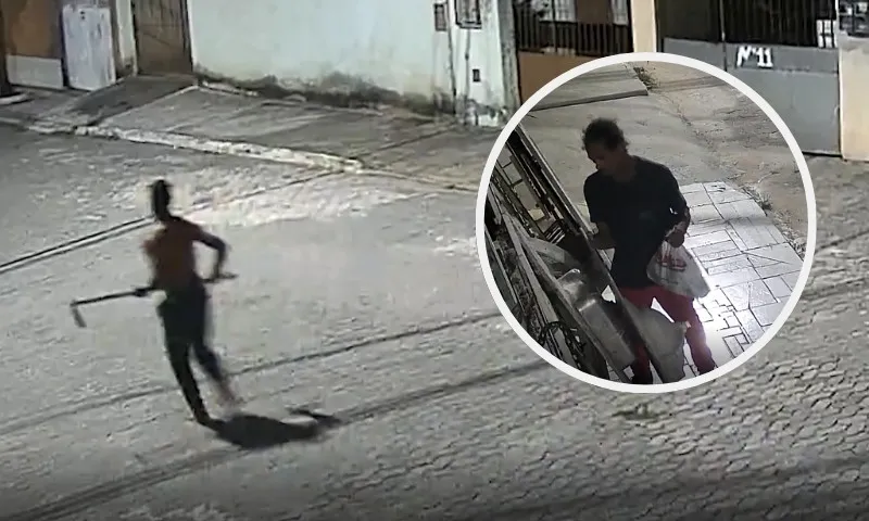 Imagem ilustrativa da imagem VÍDEO | Homem persegue suspeito com enxada após ter loja furtada duas vezes no ES