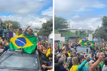 Imagem ilustrativa da imagem Bolsonaro realiza ato em Gravatá e defende legado em discurso sobre trio elétrico