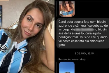 Imagem ilustrativa da imagem Carolina Portaluppi expõe assédio de seguidor: 'Tudo tem limite'