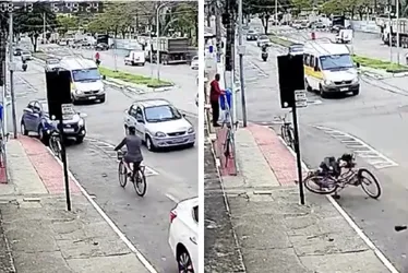 Imagem ilustrativa da imagem Ciclista é atropelada por carro desgovernado na Serra
