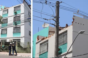 Imagem ilustrativa da imagem Parte de estrutura de prédio que rachou em Itapuã é vistoriada pelo Crea