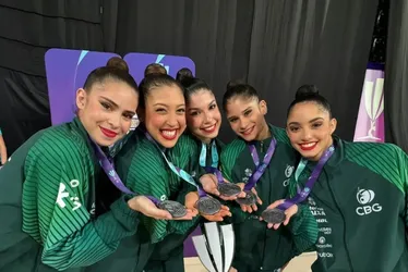 Imagem ilustrativa da imagem Ginástica rítmica: Brasil é prata em última competição antes de Paris