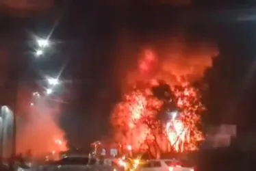 Imagem ilustrativa da imagem Incêndio em caminhão de combustível  assusta moradores na Serra