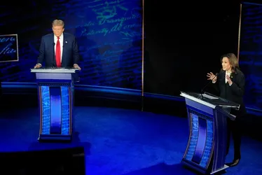 Imagem ilustrativa da imagem Veja trechos do debate entre Donald Trump e Kamala Harris nos EUA