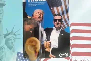 Imagem ilustrativa da imagem Loja de brinquedos de SP lança 'orelha do Trump' para colecionadores
