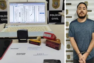 Imagem ilustrativa da imagem Suspeito de vender atestados médicos e diplomas falsos é preso na Serra