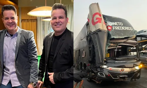 
          Imagem ilustrativa da imagem Antes de show no ES, ônibus da dupla João Neto & Frederico se envolve em acidente
          