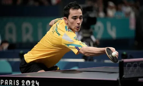 
          Imagem ilustrativa da imagem Hugo Calderano fica em quarto lugar, mas faz história no tênis de mesa em Paris
          