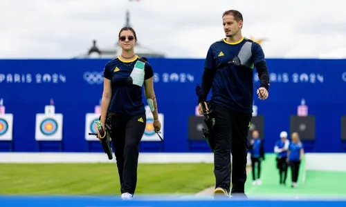 
          Imagem ilustrativa da imagem Marcus D'Almeida e Ana Luiza são eliminados na disputa mista no tiro com arco
          