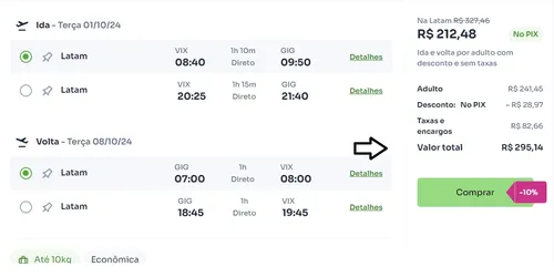 
          Imagem ilustrativa da imagem Voos de Vitória por apenas R$ 295 (ida e volta) no feirão de passagens aéreas
          