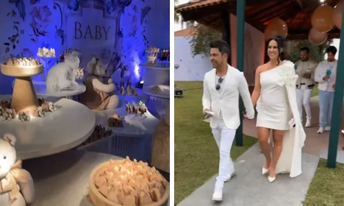 
          Imagem ilustrativa da imagem Zezé Di Camargo surpreende Graciele Lacerda com casamento durante chá-revelação
          