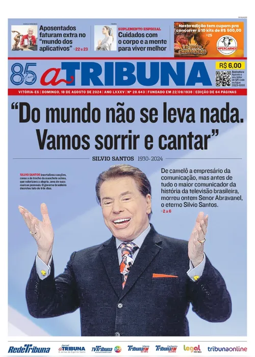Imagem ilustrativa da imagem Confira os destaques do jornal A Tribuna deste domingo