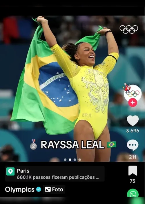 Imagem ilustrativa da imagem Perfil oficial da Olimpíada comete gafe e confunde Rebeca Andrade com Rayssa Leal