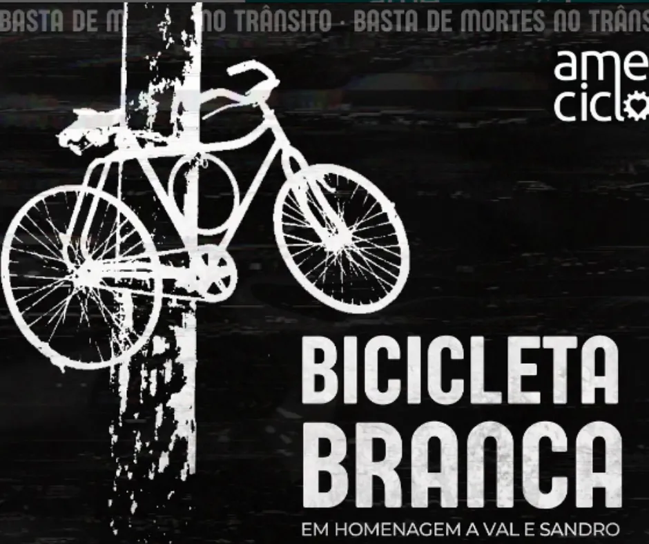 Imagem ilustrativa da imagem Ciclistas protestam e instalam "Bikes Fantasma" em locais de acidentes fatais