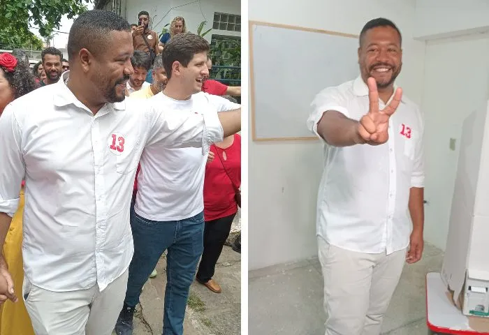 Imagem ilustrativa da imagem Candidato Vinicius Castello é o primeiro a votar em Olinda: "a luta me pertence"