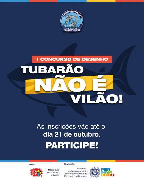 Imagem ilustrativa da imagem Concurso de desenho quer desmistificar os ataques de tubarão no litoral de PE