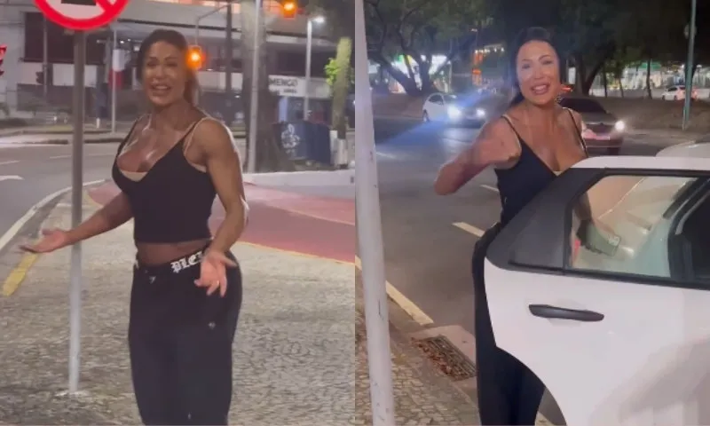 Imagem ilustrativa da imagem Gracyanne Barbosa larga carro no meio de avenida após ver barata