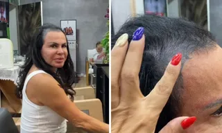 Imagem ilustrativa da imagem Gretchen surge sem prótese capilar e revela que 'perdeu todo o cabelo'