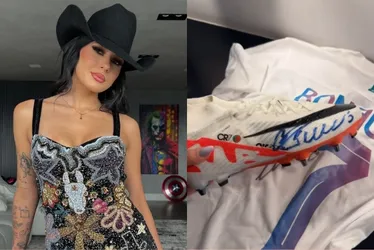 Imagem ilustrativa da imagem Ana Castela ganha camiseta e chuteira autografadas por Cristiano Ronaldo