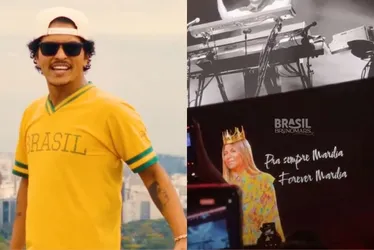 Imagem ilustrativa da imagem Bruno Mars faz homenagem a Marília Mendonça em show; veja vídeo