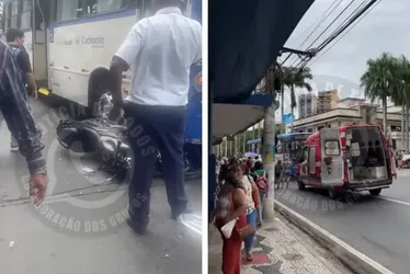 Imagem ilustrativa da imagem Duas pessoas ficam feridas após acidente entre moto e ônibus no ES