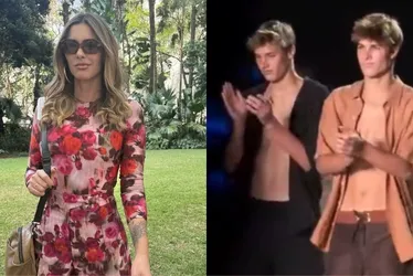 Imagem ilustrativa da imagem Gêmeos de Fernanda Lima e Rodrigo Hilbert desfilam na SPFW: 'Meus nepo babies'