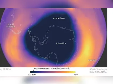 Imagem ilustrativa da imagem Buraco na camada de ozônio diminuiu em 2024, aponta Nasa