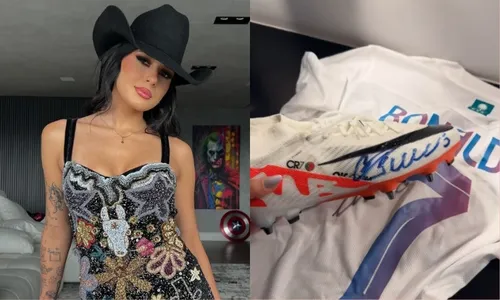 
          Imagem ilustrativa da imagem Ana Castela ganha camiseta e chuteira autografadas por Cristiano Ronaldo
          