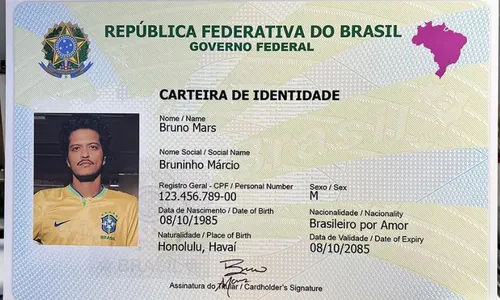 
          Imagem ilustrativa da imagem Bruno Mars ganha Carteira de Identidade Nacional gigante em show de BH
          