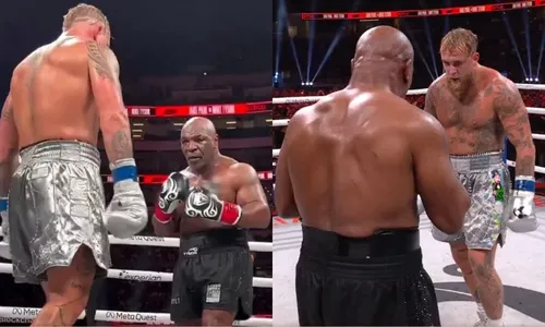 
          Imagem ilustrativa da imagem Mike Tyson perde para a idade e para Jake Paul por pontos diante de 80 mil pessoas
          