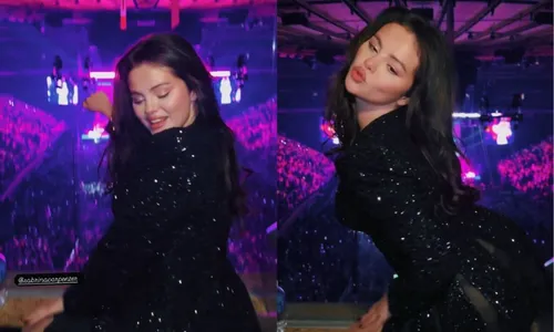 
          Imagem ilustrativa da imagem Selena Gomez sensualiza e bate cabelo em show de Sabrina Carpenter
          