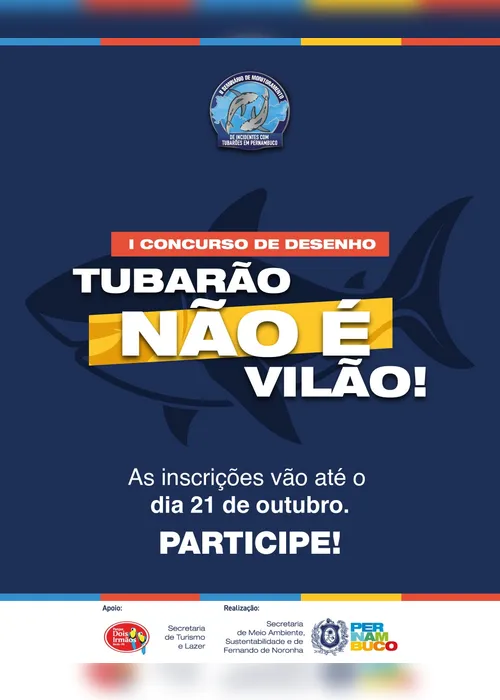 Imagem ilustrativa da imagem Concurso de desenho quer desmistificar os ataques de tubarão no litoral de PE