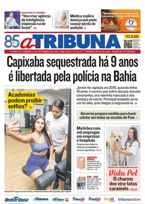 Imagem ilustrativa da imagem Confira os destaques do jornal A Tribuna deste sábado