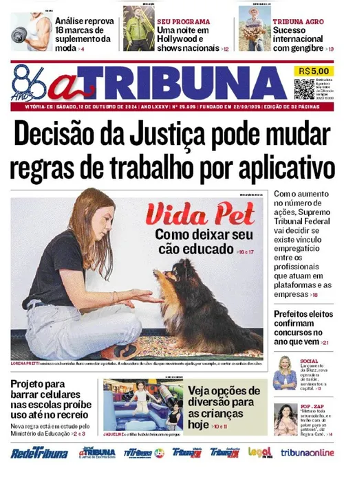 Imagem ilustrativa da imagem Confira os destaques do jornal A Tribuna deste sábado