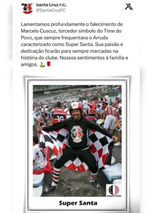 Imagem ilustrativa da imagem Torcedor símbolo do Santa Cruz morre em acidente de moto na estrada da Mumbeca