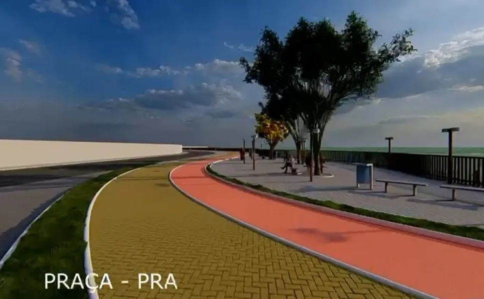 Imagem ilustrativa da imagem Orla de Praia Grande terá novo calçadão e ciclovia; veja como vai ficar